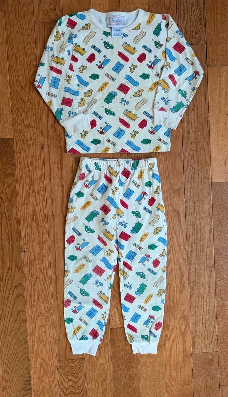 Vintage 90s First Impressions Trucks Road Signs AOP Cotton Pajamas 4T